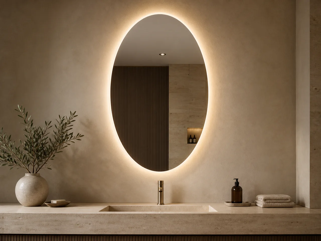 Backlit LED mirror example