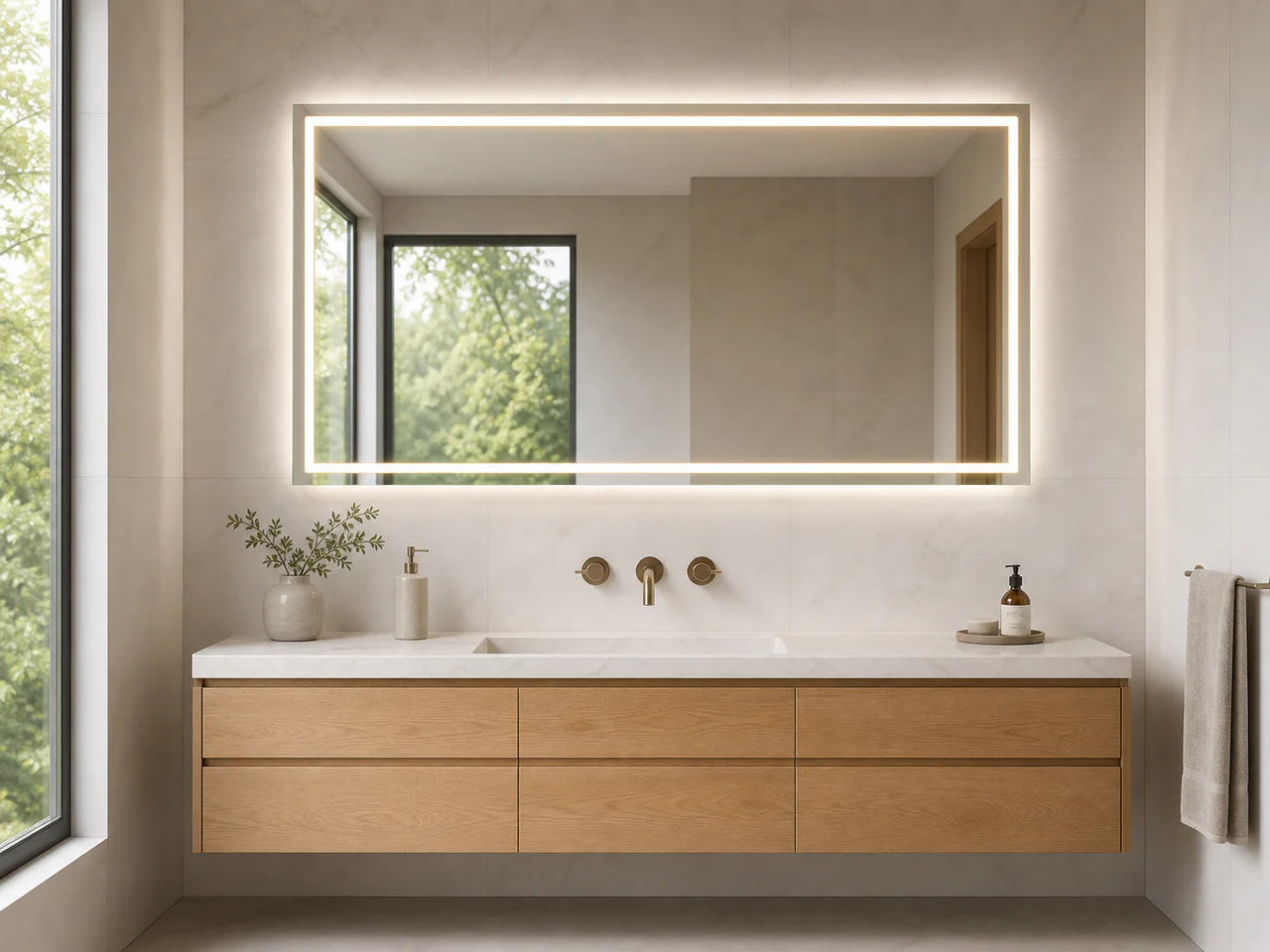 Front + back LED mirror example